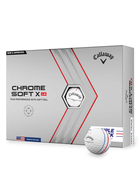 Callaway Chrome Soft X LS Triple Track Golf Balls - 1 Dozen White 2022
