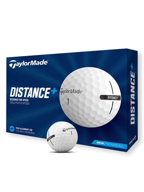 TaylorMade Distance+ Golf Balls - 1 Dozen White