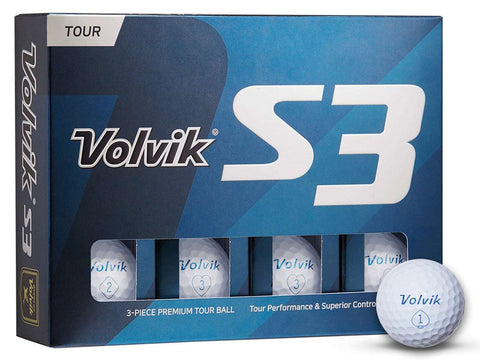 Volvik S3 2019 Golf Balls - 1 Dozen White