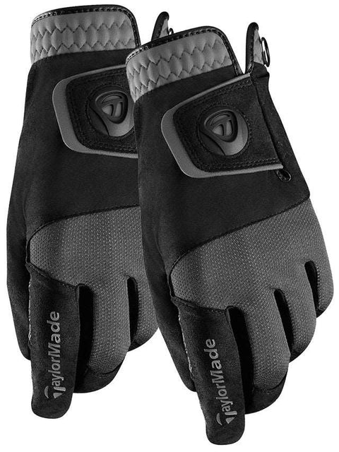TaylorMade Rain Control Golf Gloves Pair - Black