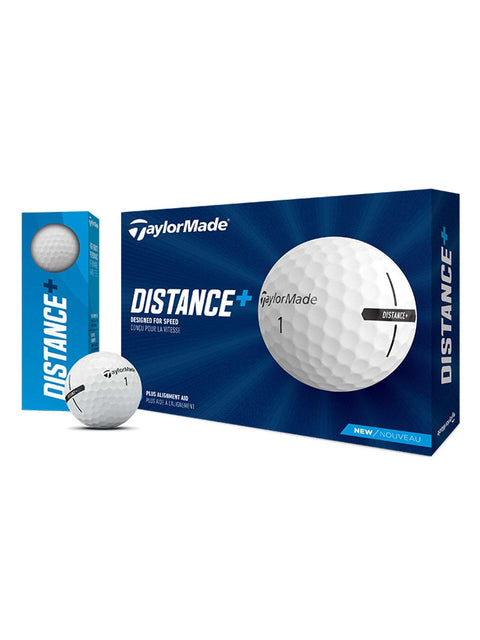 TaylorMade Distance+ Golf Balls - 1 Dozen White