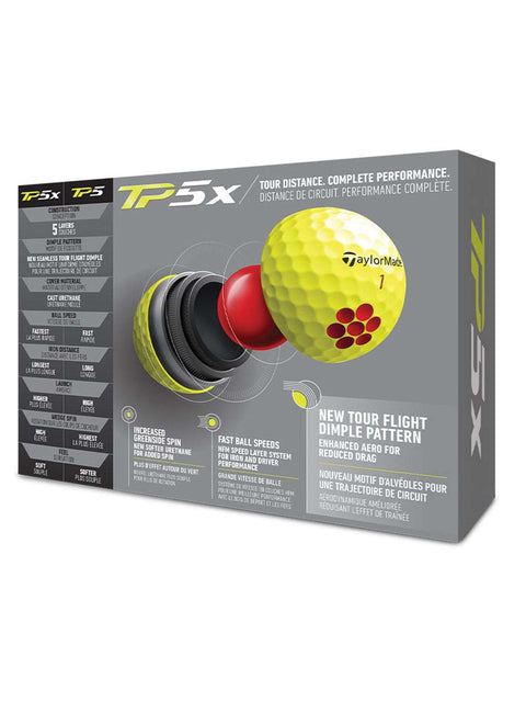 TaylorMade TP5x Golf Balls - 1 Dozen Yellow