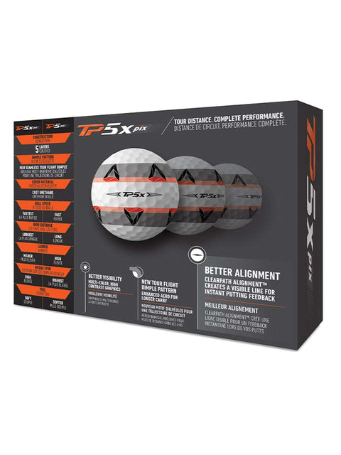 TaylorMade TP5x pix golf Balls - 1 Dozen White