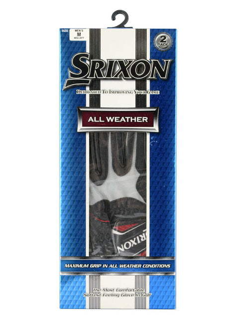 Srixon All Weather Golf Gloves - Womens 2 Pack Black